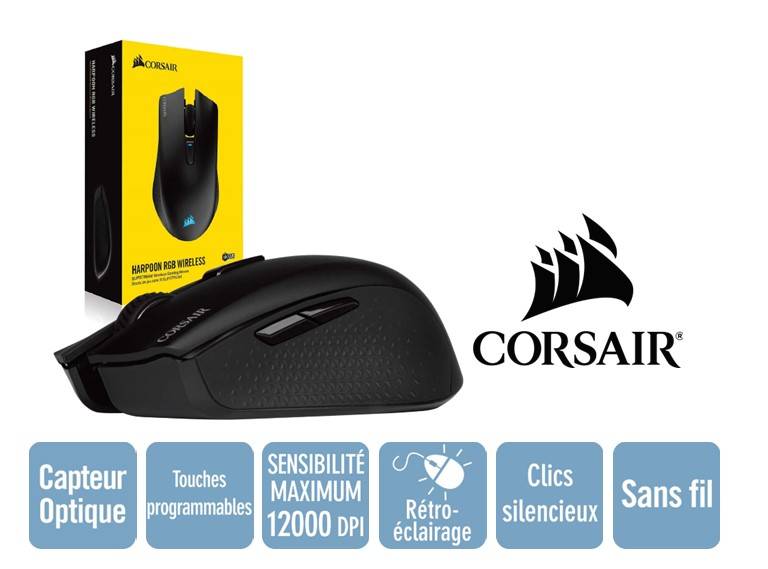 SOURIS GAMER SANS FIL CORSAIR HARPOON RGB - Instant comptant