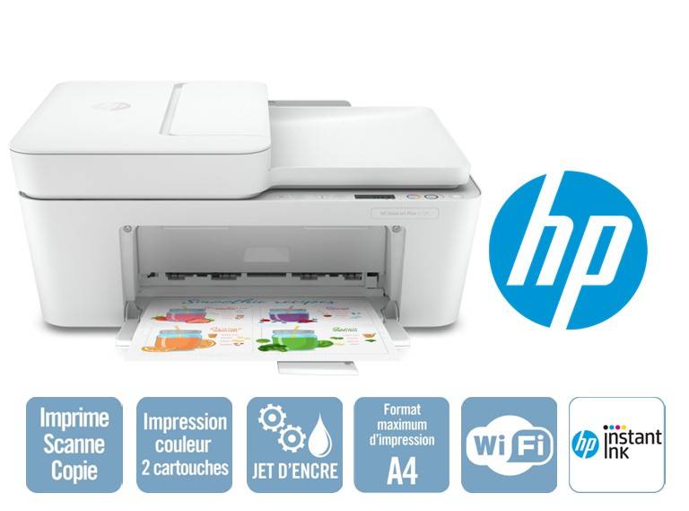 HP Deskjet 4122e Imprimante tout-en-un Jet d'encre couleur Copie